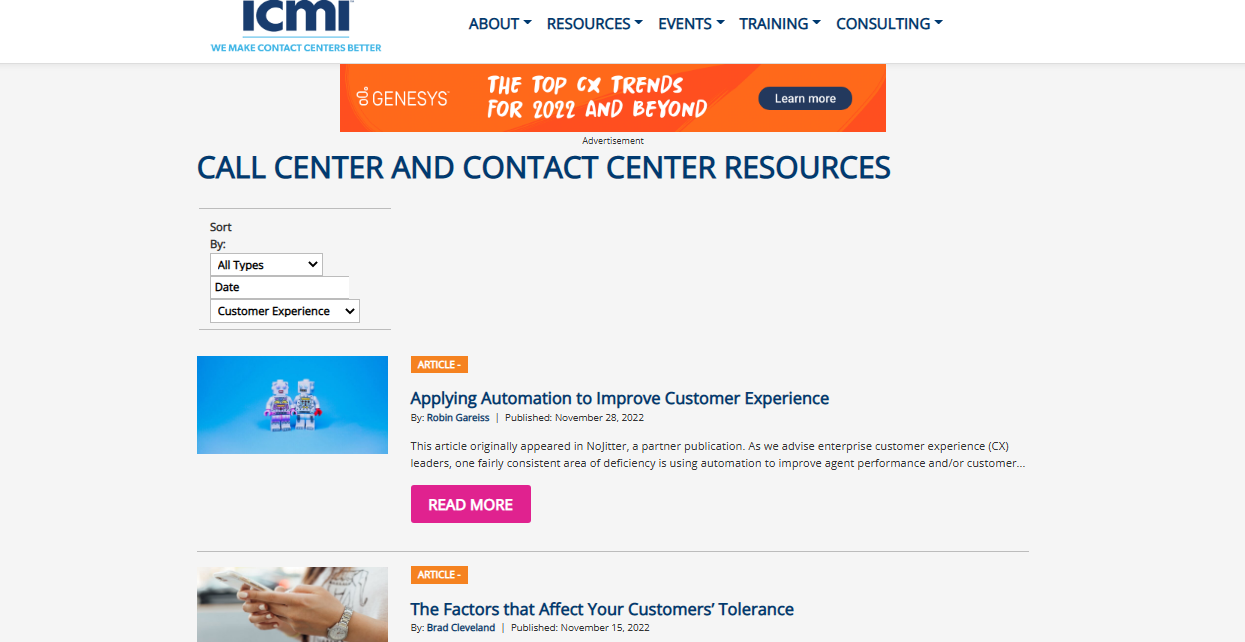 International Customer Management Institute (ICMI) | ICMI call centre and contact centre training courses