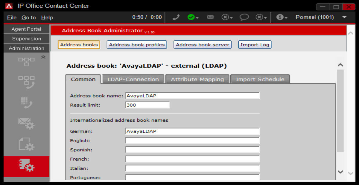 Avaya | Avaya Product agent dashboard showing address book